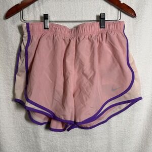 NWT Nike Dri Fit Womens Running Shorts Pink Purple Athletic Gym Workout Size L‎